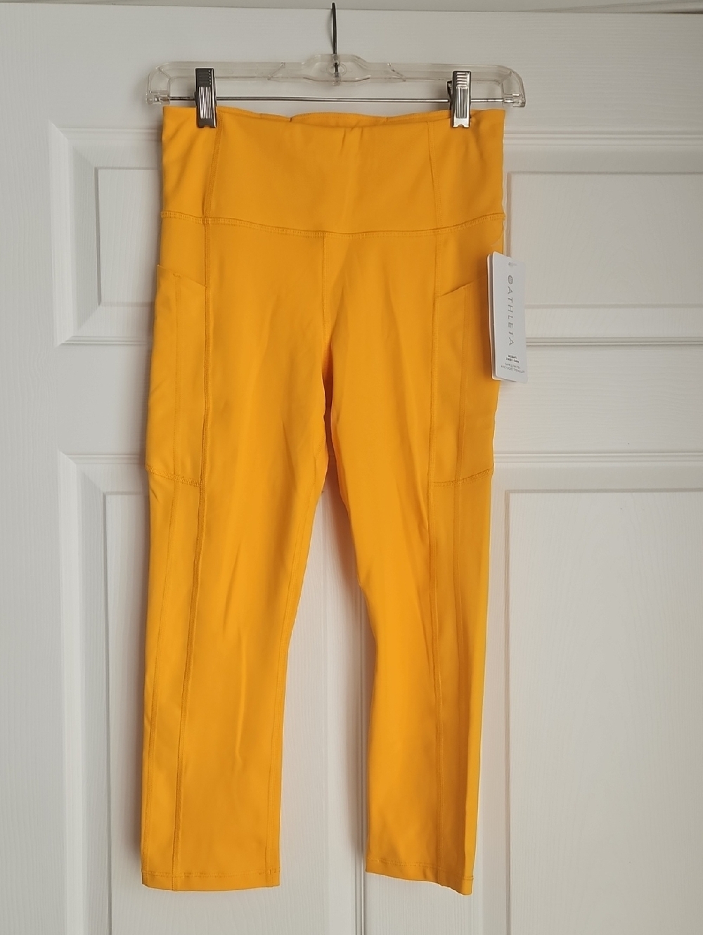 Athleta Bright Yellow High-Rise Cropped Performance Leggings